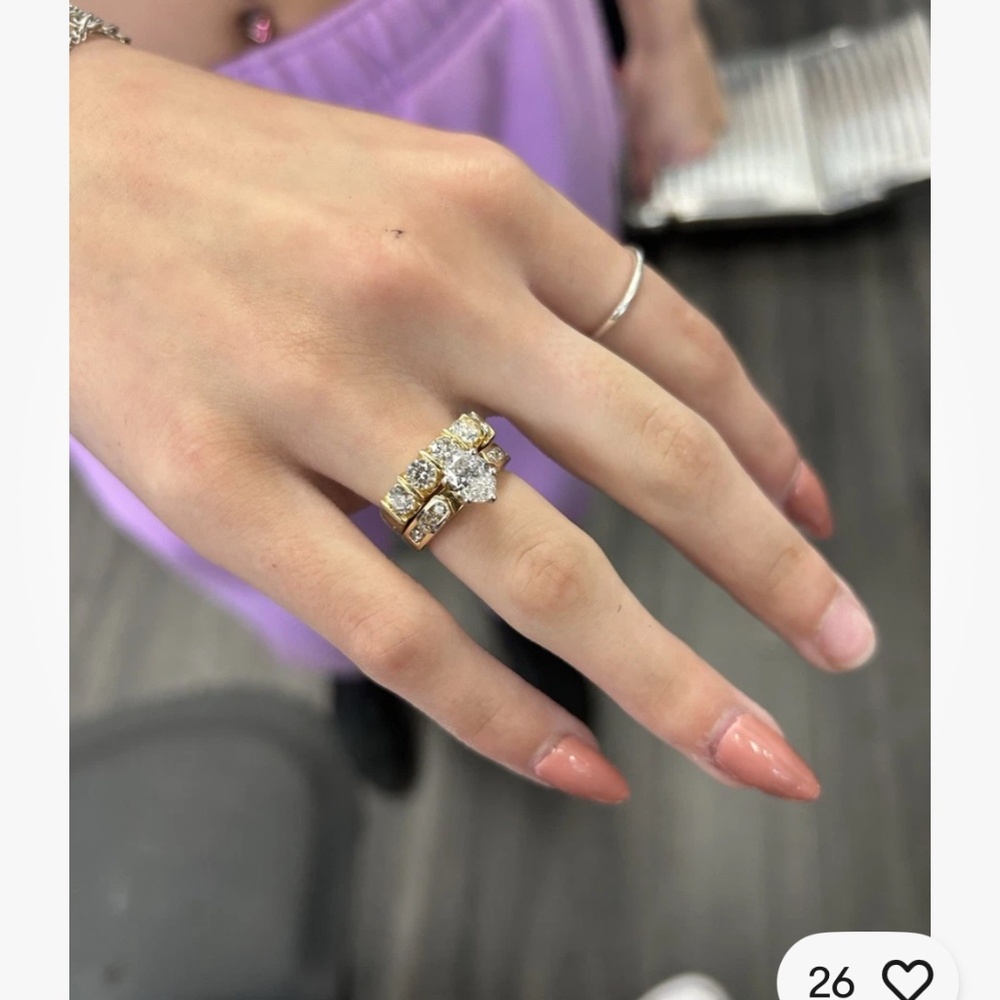 .95 Carat Center Diamond Ring Set.  Natural, Not Lab Grown.  14K Yellow Gold. - Picture 11 of 17